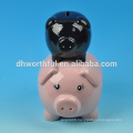 Creative double pigs shaped ceramic money boxes,ceramic money banks